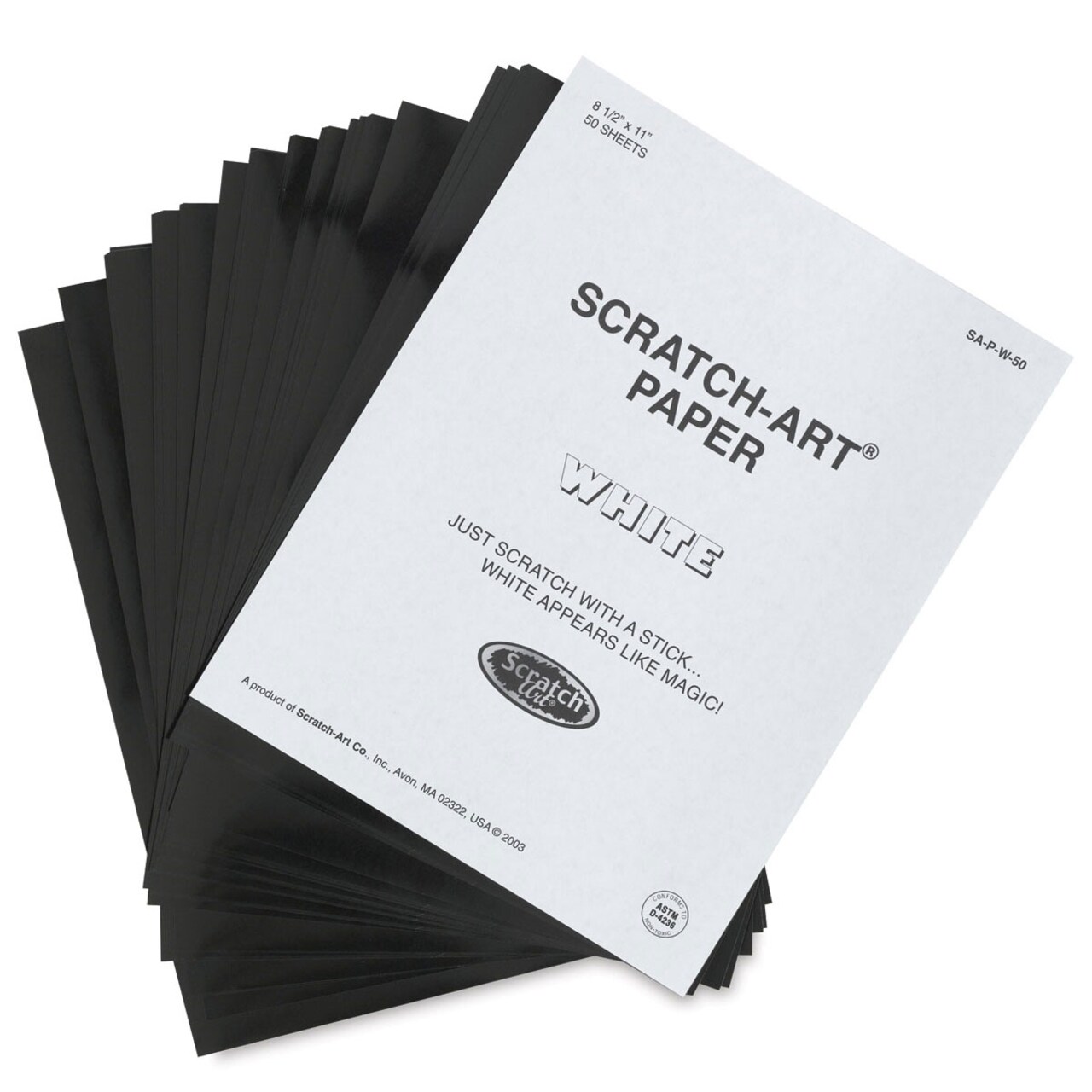 Scratch-Art Art Papers - 8-1/2" x 11", White, 50 Sheets